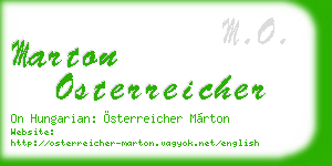 marton osterreicher business card